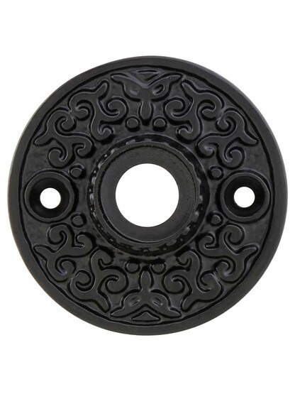 Cast-Iron Decorative Victorian Rosette - 2 inch Diameter in Matte Black.